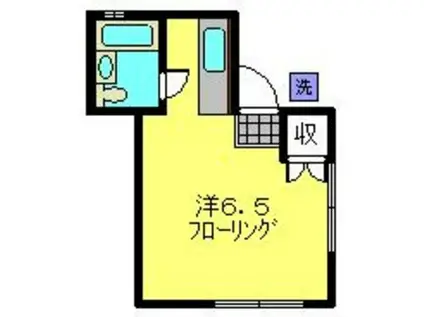 増田ハイツ(ワンルーム/2階)の間取り写真