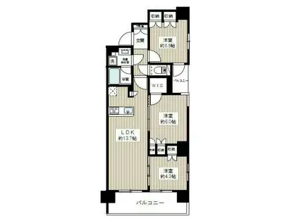 アーリアシティ川崎(3LDK/11階)の間取り写真