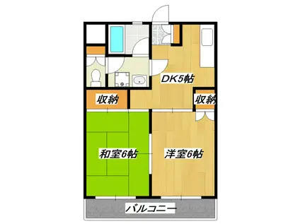 シティマンション(2DK/3階)の間取り写真