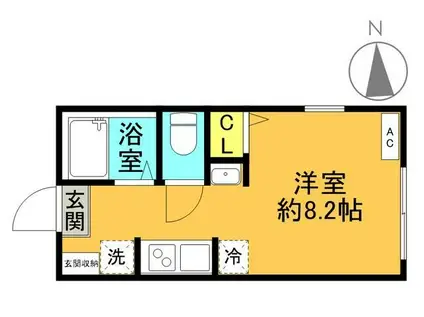 VENUS RESIDENCE三ッ沢上町(ワンルーム/1階)の間取り写真