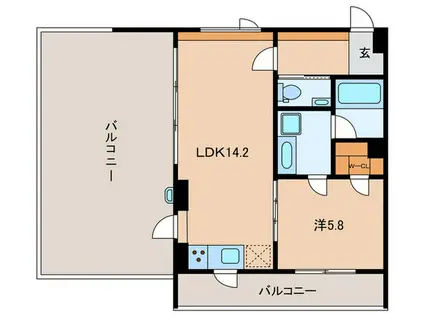 ESCENARIO高輪(1LDK/5階)の間取り写真