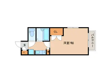 タセンビルII(1K/2階)の間取り写真