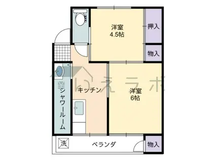 ヴェリテ瀬戸(2K/3階)の間取り写真