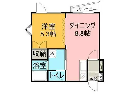 パークアベニュー(1DK/3階)の間取り写真