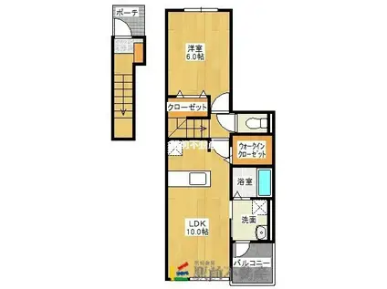 グラン フェリシア II(1LDK/2階)の間取り写真