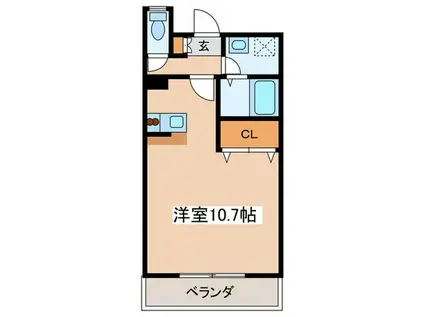 ベル フロースト弐番館(ワンルーム/1階)の間取り写真