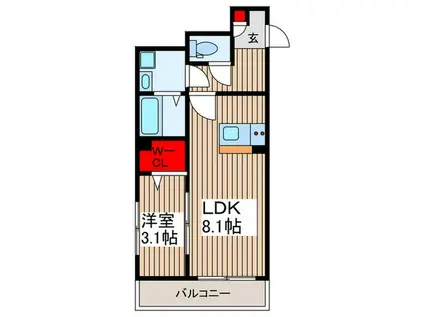 AURORA ARC(1LDK/2階)の間取り写真