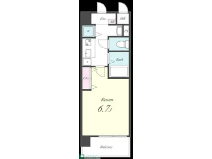 クレベール(1K/7階)の間取り写真