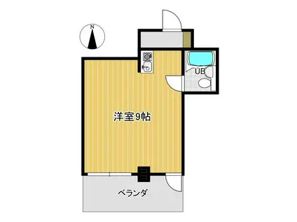 第2岡本ビル(ワンルーム/5階)の間取り写真