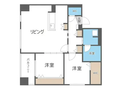 NCウイング白石(2LDK/6階)の間取り写真