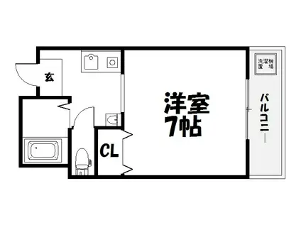 カーサあすか(1K/2階)の間取り写真