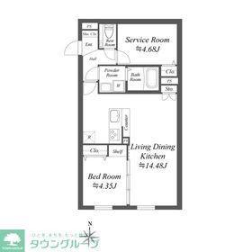 SOLASIA RESIDENCE世田谷代田(1SLDK/1階)の間取り写真