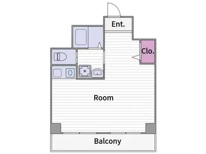 マンション・イン瓦屋町パートL(ワンルーム/2階)の間取り写真