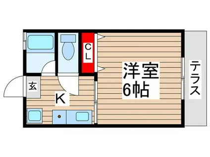 おおたかの森アパート(1K/1階)の間取り写真