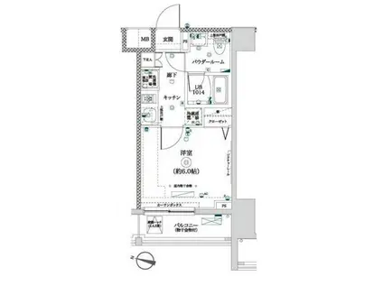 LA DOUCEUR吉野町(1K/7階)の間取り写真