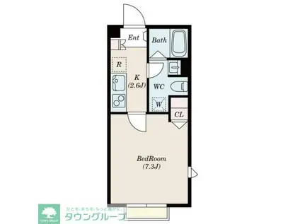 カーケル上馬(1K/1階)の間取り写真