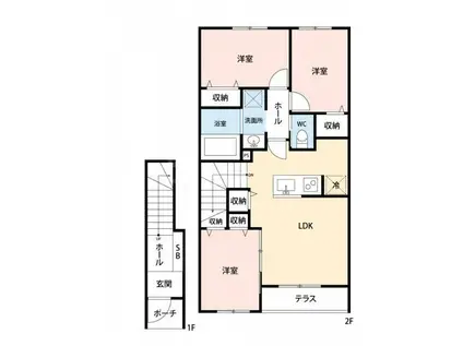 フルール・メゾン(3LDK/2階)の間取り写真