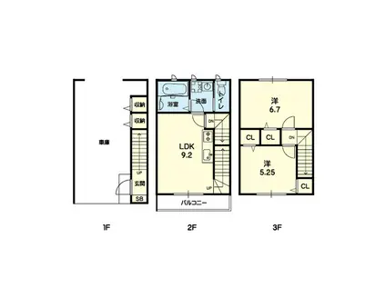 クリオコート保田窪(2LDK/1階)の間取り写真