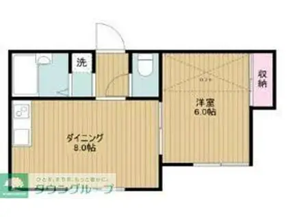 パレス中山第1(1LDK/1階)の間取り写真