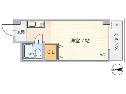 エスポアール文京(ワンルーム/2階)の間取り写真