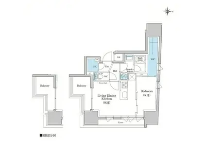 スタイリオ蒲田ウエスト(1LDK/14階)の間取り写真