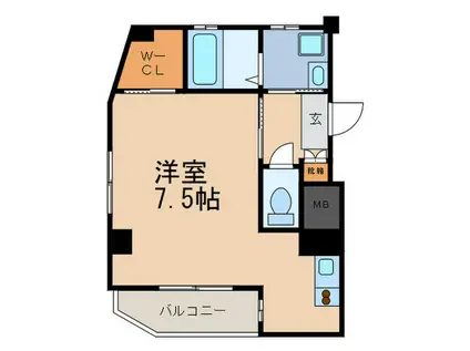 六甲ローズマンション(ワンルーム/3階)の間取り写真