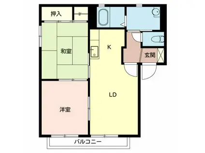 ソレイユ北庄(2LDK/2階)の間取り写真