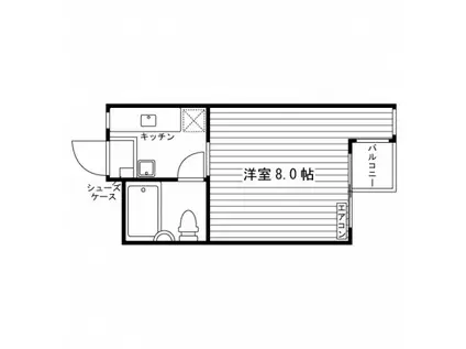 K2ビル(1K/3階)の間取り写真