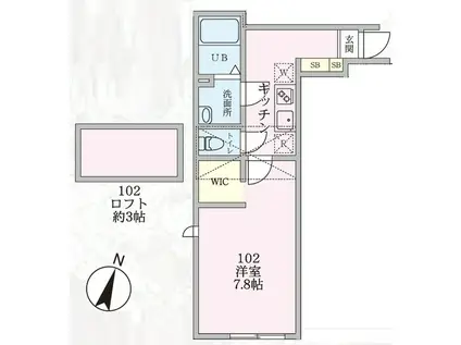 ブラウンロフト菊名(1K/1階)の間取り写真