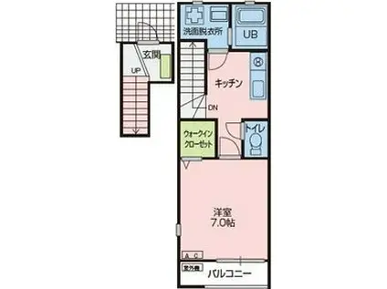 アパートメント コノハ(1K/2階)の間取り写真