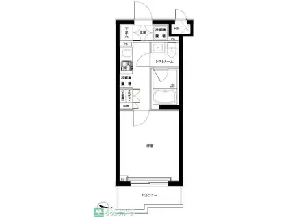 ルーブル武蔵新城弐番館(1K/4階)の間取り写真