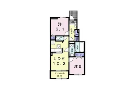 プリュレ(2LDK/1階)の間取り写真