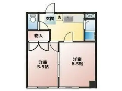 錦ビル(2K/4階)の間取り写真