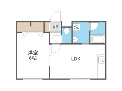 ジュネス大通(1LDK/4階)の間取り写真
