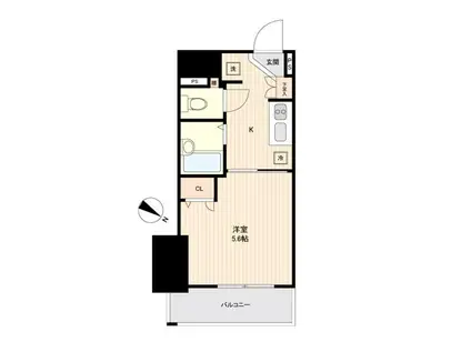 セリュークス駒込(1K/9階)の間取り写真