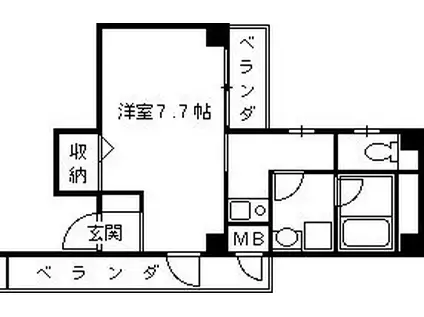 FLAT西宮34(1K/3階)の間取り写真
