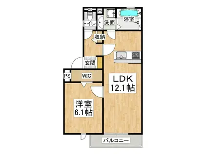 YKメゾン舞子台(1LDK/3階)の間取り写真