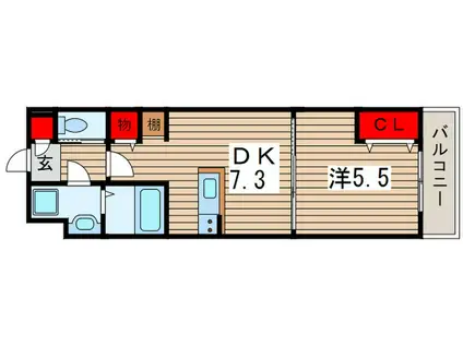 LUCRAS(1DK/3階)の間取り写真