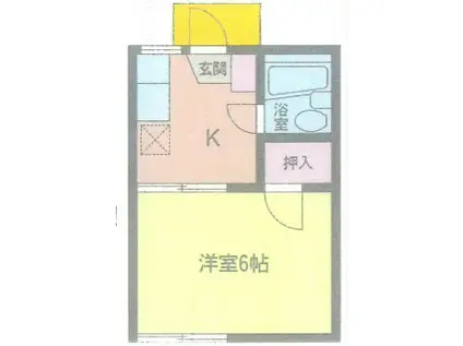 エル・ドラード厚木(1K/1階)の間取り写真