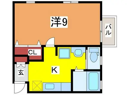 レセーナ(1K/2階)の間取り写真