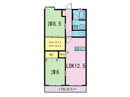 ヴィラージュ(2LDK/1階)の間取り写真