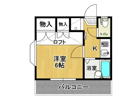 グリーンリーブス(1K/2階)の間取り写真