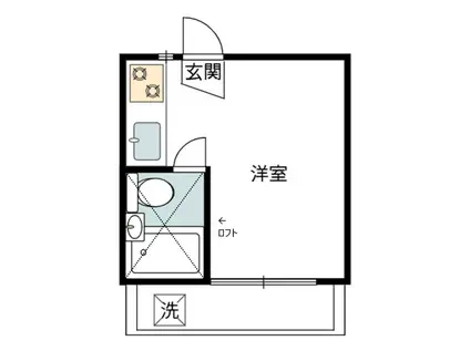 ベルビュー磯子(ワンルーム/1階)の間取り写真
