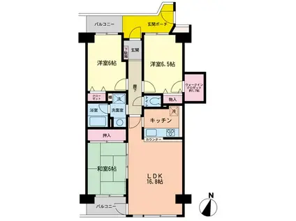 コトーつきみ野(3LDK/5階)の間取り写真