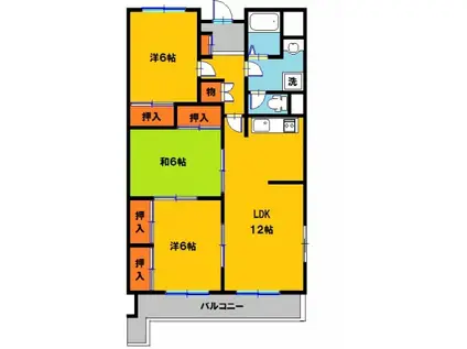 ウェルヤナックス(3LDK/5階)の間取り写真