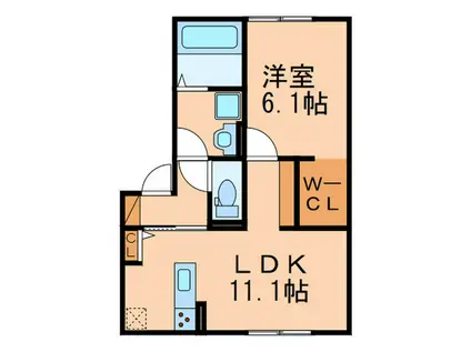 エレガンス内橋(1LDK/3階)の間取り写真