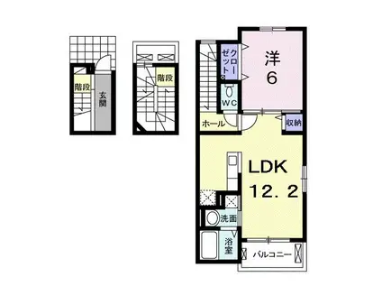 ラ・ルーチェ米原II(1LDK/3階)の間取り写真