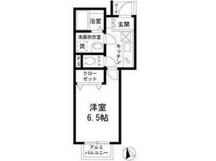フローラー高井戸東2丁目-(1K/1階)の間取り写真