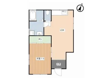 エクセルメゾン楢2(1LDK/1階)の間取り写真