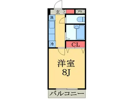 アレックス晃(1K/3階)の間取り写真